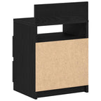 Comodino con 2 Cassetti Nero 40x33x60 cm