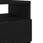 Comodino con 2 Cassetti Nero 40x33x60 cm
