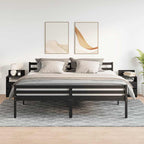 Comodini 2 pz con 2 Cassetti Neri 40x33x60 cm