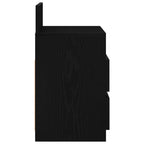 Comodini 2 pz con 2 Cassetti Neri 40x33x60 cm