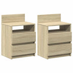 Comodini 2 pz con 2 Cassetti Rovere Sonoma 40x33x60 cm