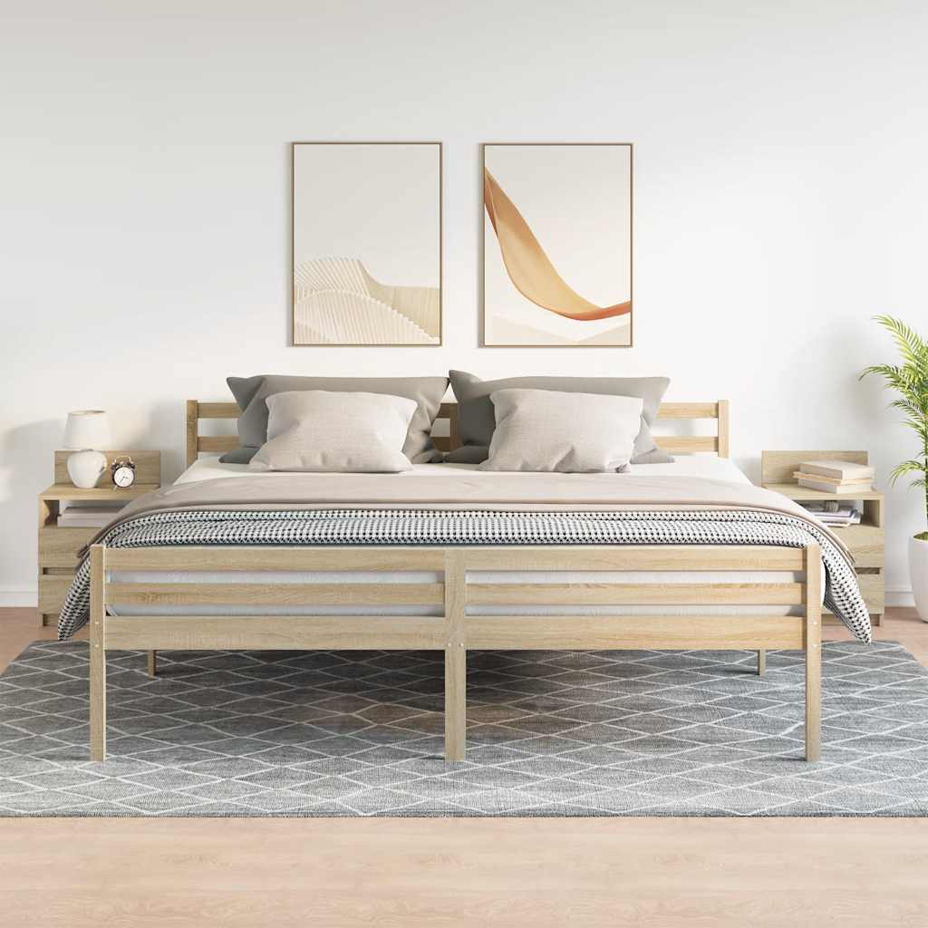 Comodini 2 pz con 2 Cassetti Rovere Sonoma 40x33x60 cm