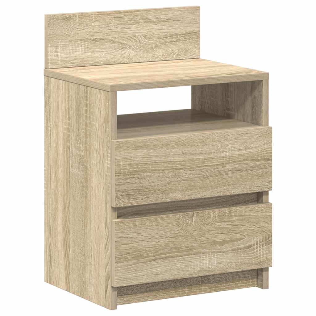Comodini 2 pz con 2 Cassetti Rovere Sonoma 40x33x60 cm