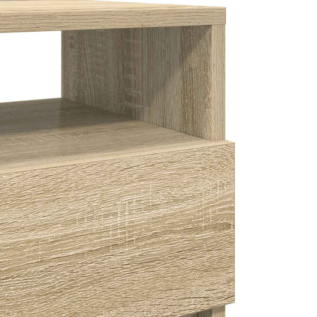 Comodini 2 pz con 2 Cassetti Rovere Sonoma 40x33x60 cm