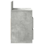 Comodino con 2 Cassetti Grigio Cemento 40x33x60 cm