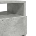 Comodino con 2 Cassetti Grigio Cemento 40x33x60 cm