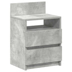 Comodini 2 pz con 2 Cassetti Grigio Cemento 40x33x60 cm