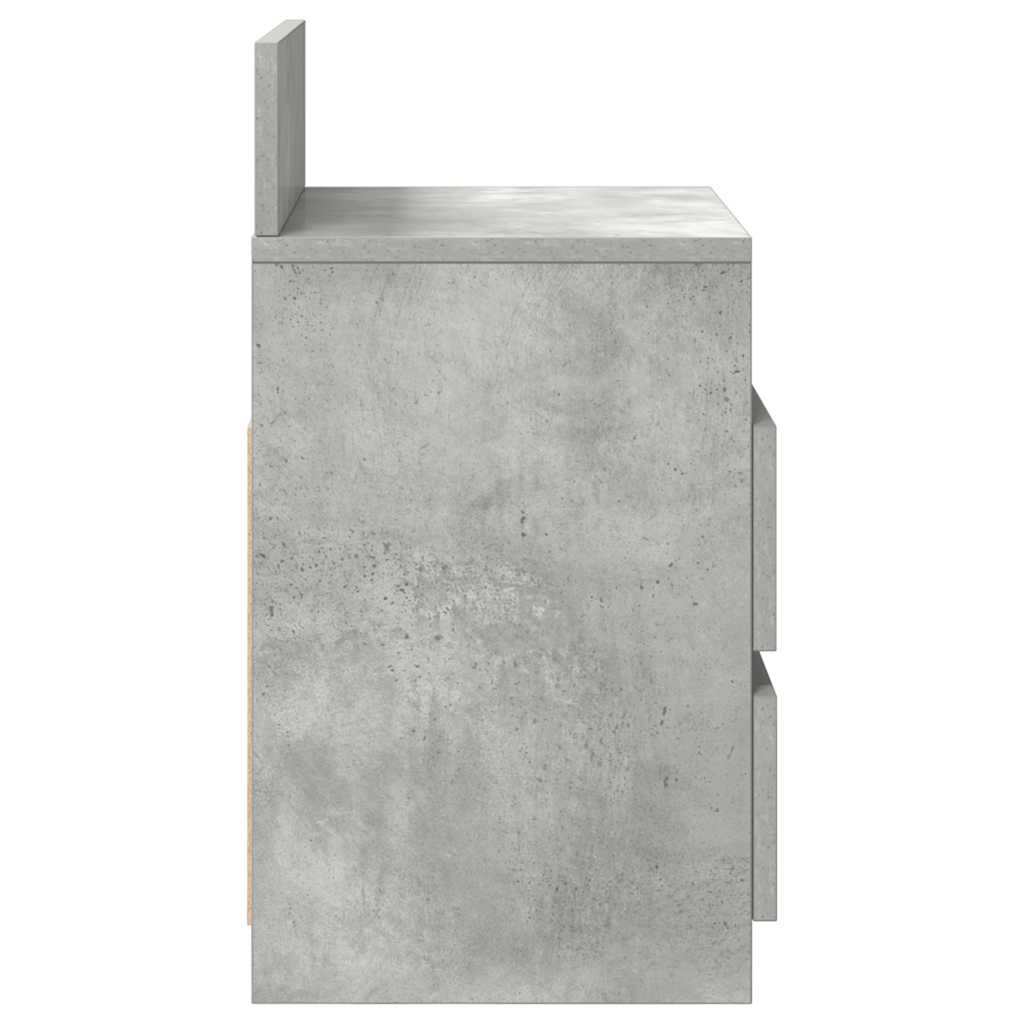 Comodini 2 pz con 2 Cassetti Grigio Cemento 40x33x60 cm