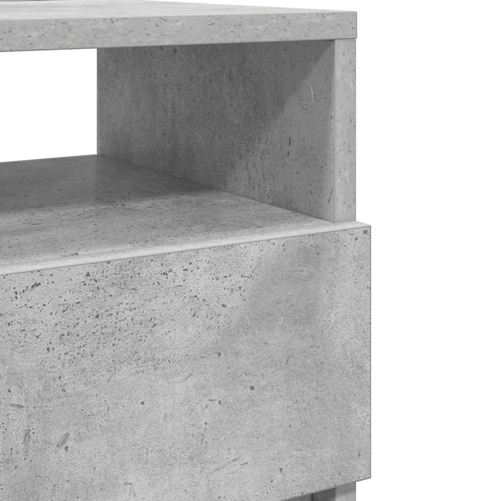 Comodini 2 pz con 2 Cassetti Grigio Cemento 40x33x60 cm