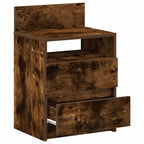 Comodini 2 pz con 2 Cassetti Rovere Fumo 40x33x60 cm