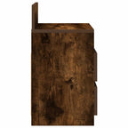 Comodini 2 pz con 2 Cassetti Rovere Fumo 40x33x60 cm