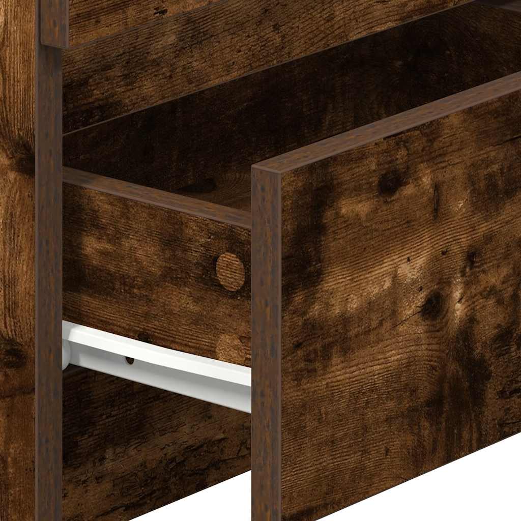 Comodini 2 pz con 2 Cassetti Rovere Fumo 40x33x60 cm