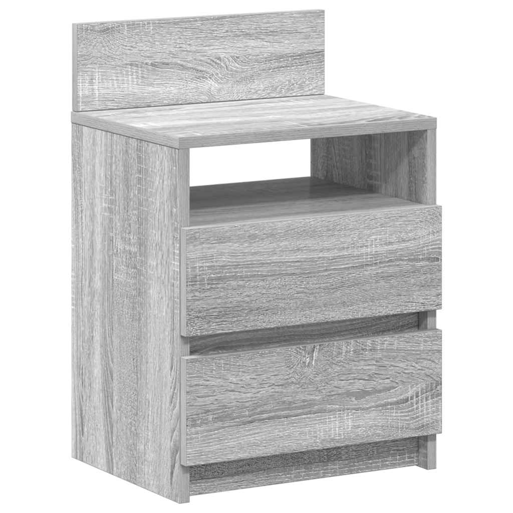 Comodini 2 pz con 2 Cassetti Grigio Sonoma 40x33x60 cm
