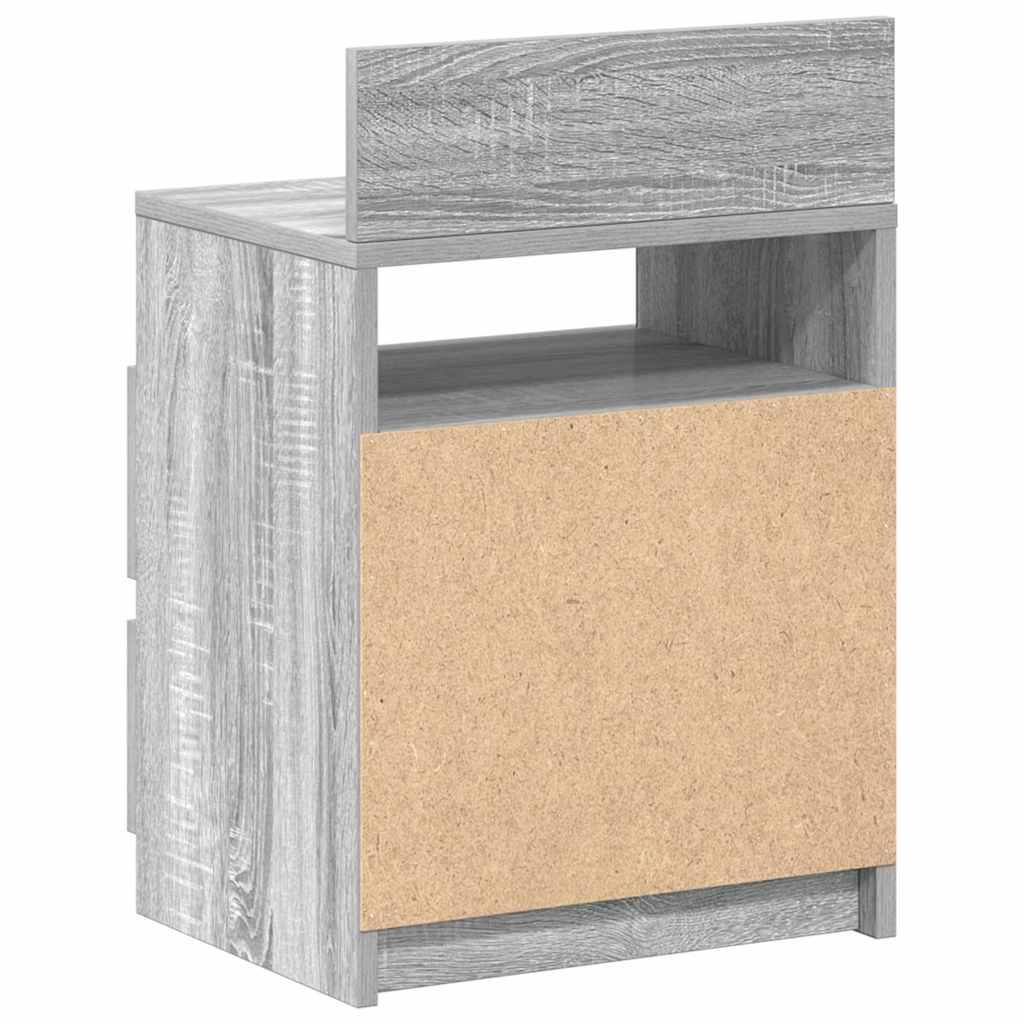 Comodini 2 pz con 2 Cassetti Grigio Sonoma 40x33x60 cm