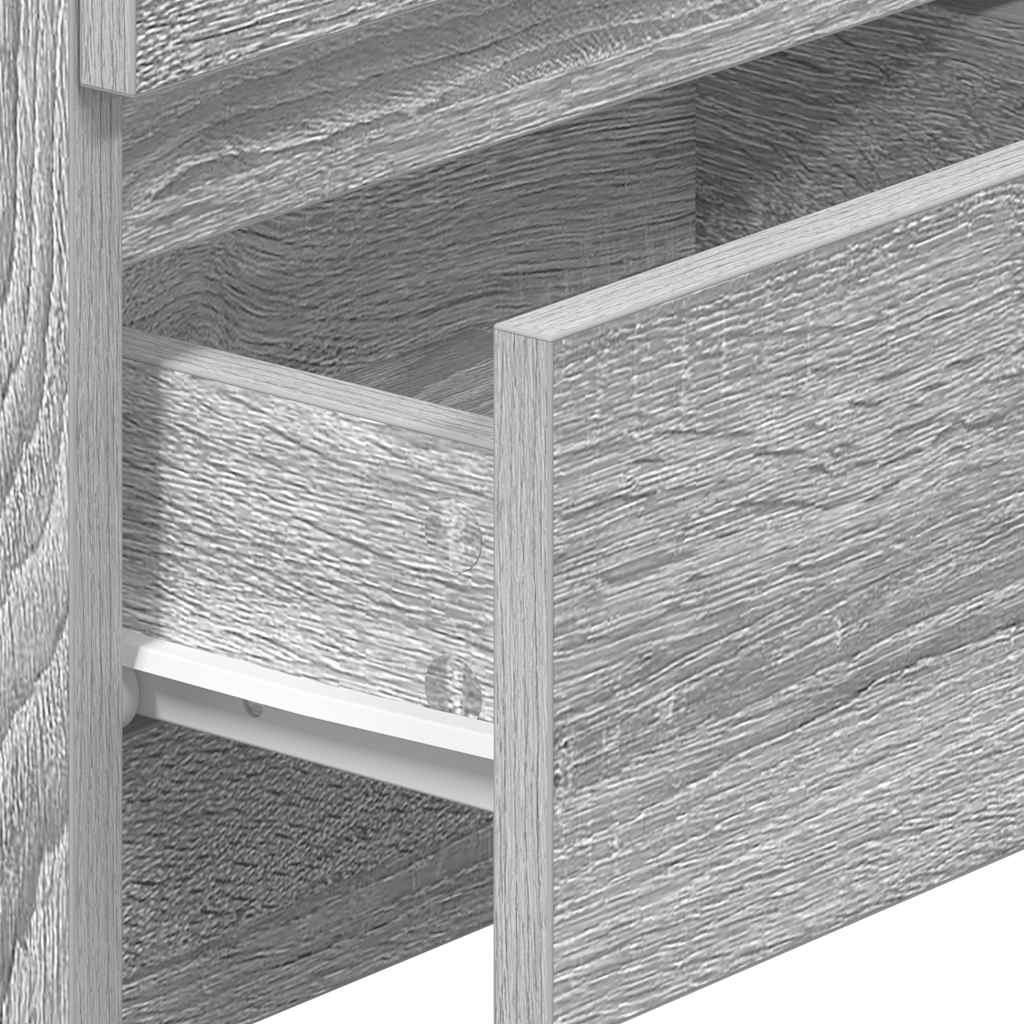 Comodini 2 pz con 2 Cassetti Grigio Sonoma 40x33x60 cm