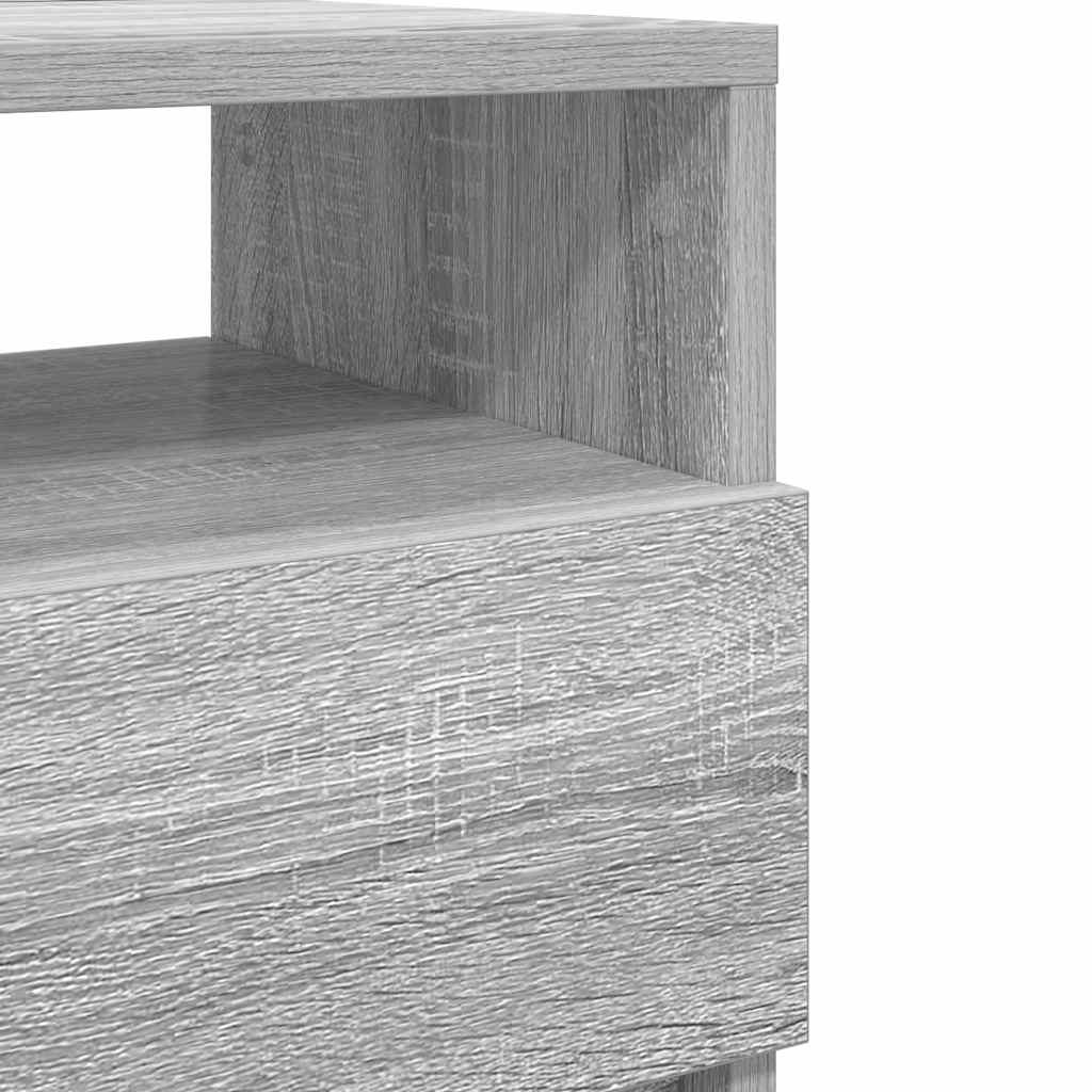 Comodini 2 pz con 2 Cassetti Grigio Sonoma 40x33x60 cm