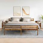 Comodini 2 pz con 2 Cassetti Legno Antico 40x33x60 cm