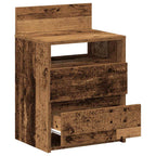 Comodini 2 pz con 2 Cassetti Legno Antico 40x33x60 cm