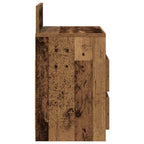 Comodini 2 pz con 2 Cassetti Legno Antico 40x33x60 cm
