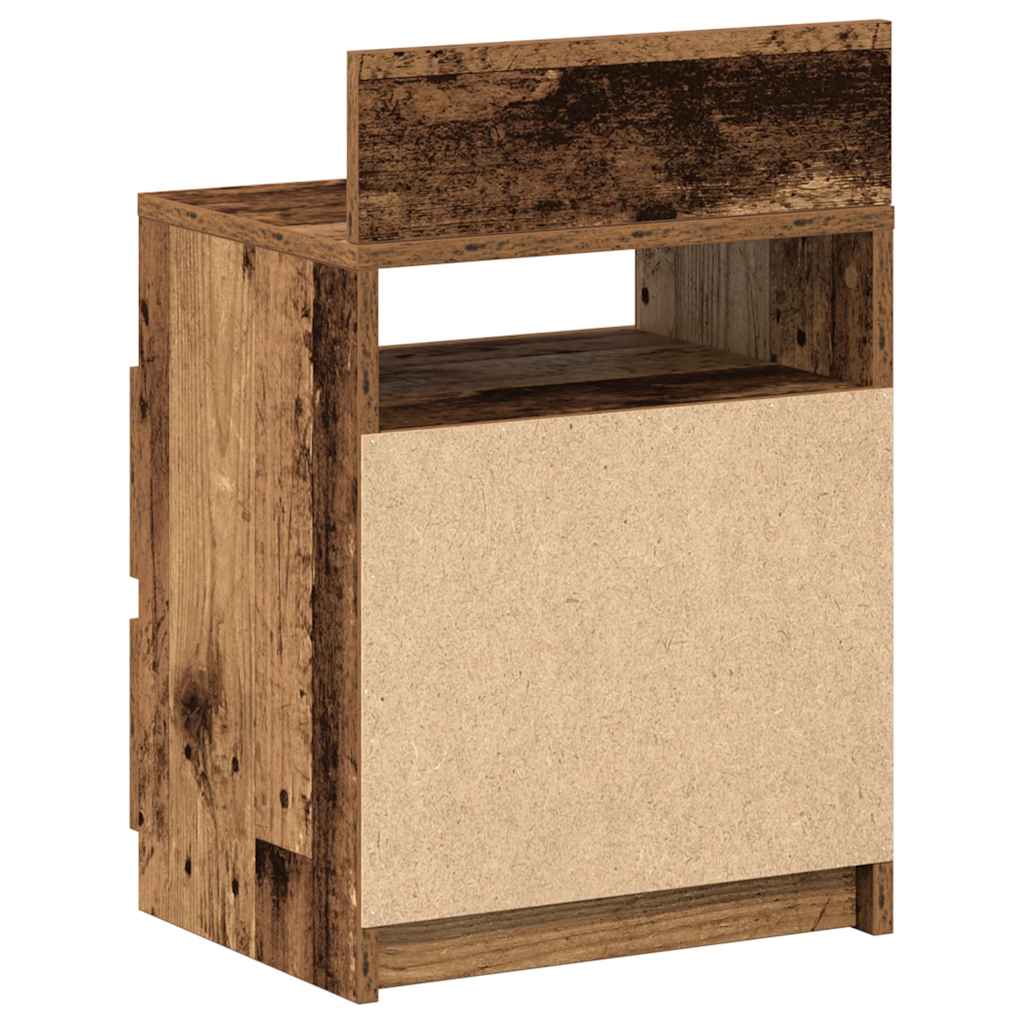 Comodini 2 pz con 2 Cassetti Legno Antico 40x33x60 cm