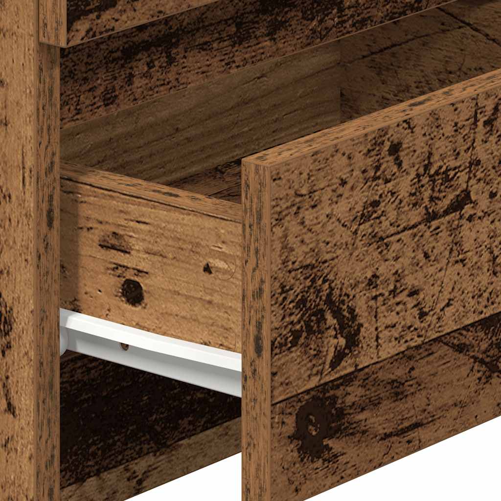 Comodini 2 pz con 2 Cassetti Legno Antico 40x33x60 cm