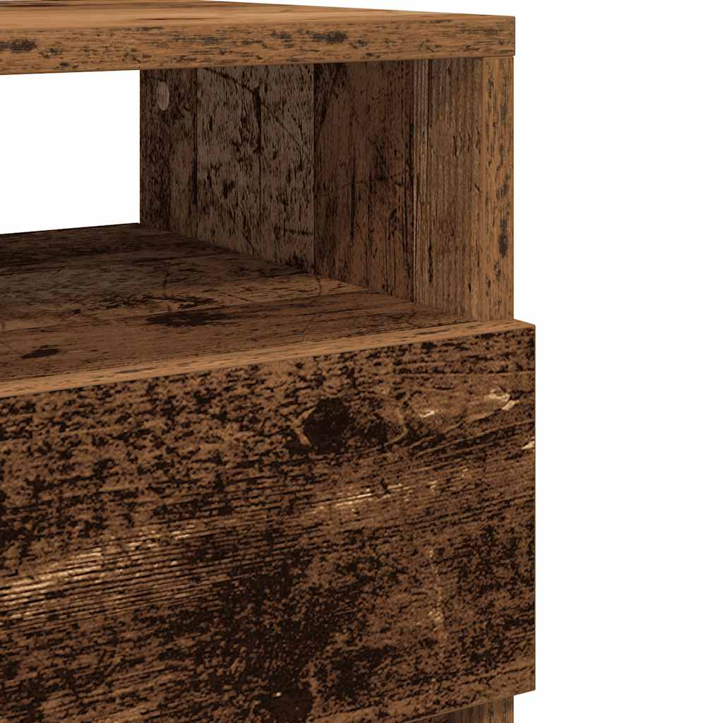 Comodini 2 pz con 2 Cassetti Legno Antico 40x33x60 cm