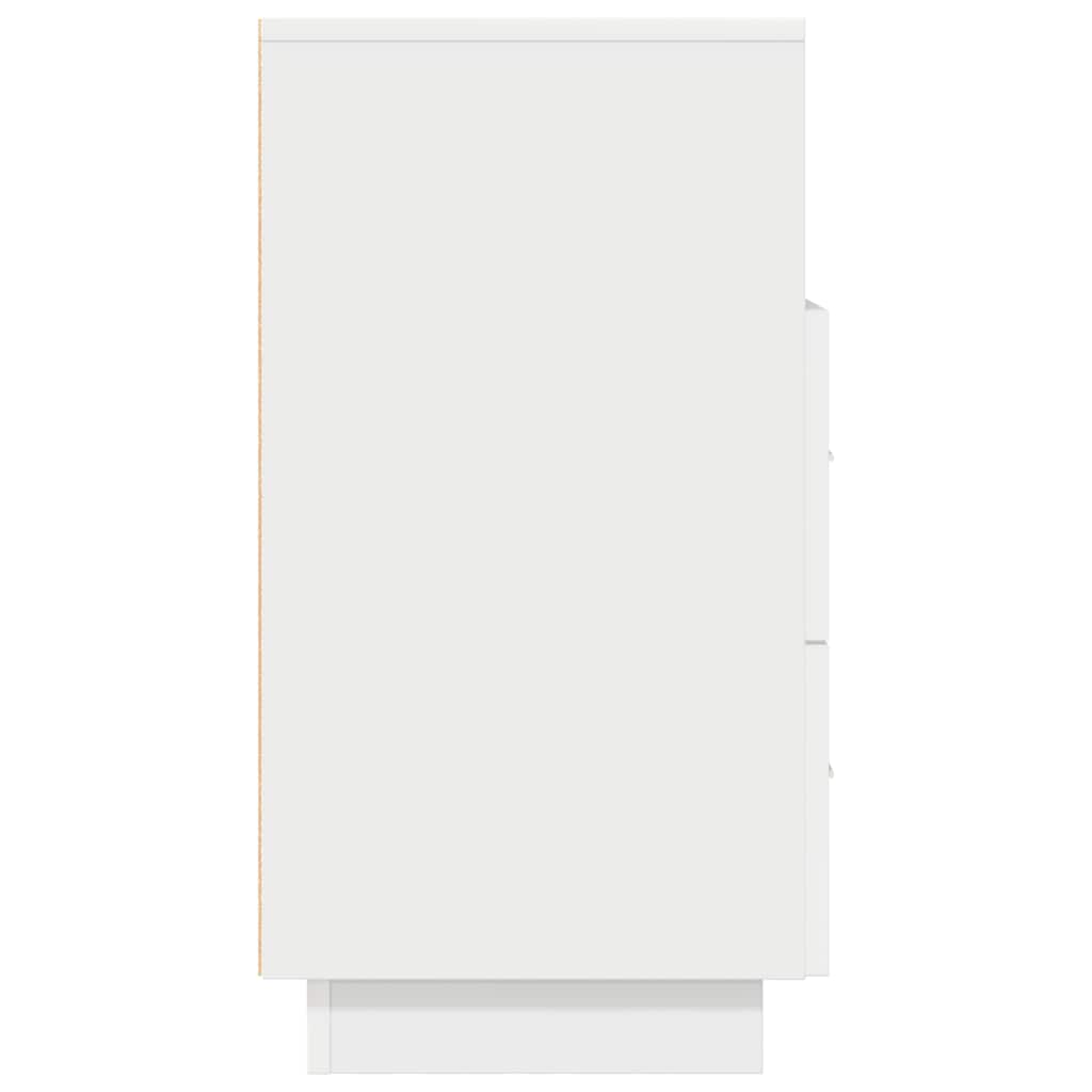 Comodino con 2 Cassetti Bianco 36x36x68 cm