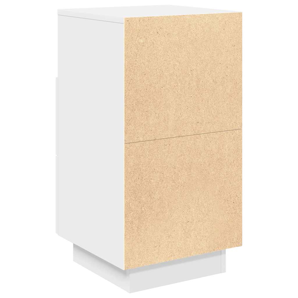 Comodino con 2 Cassetti Bianco 36x36x68 cm
