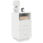 Comodino con 2 Cassetti Bianco 36x36x68 cm
