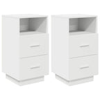 Comodini 2 pz con 2 Cassetti Bianchi 36x36x68 cm