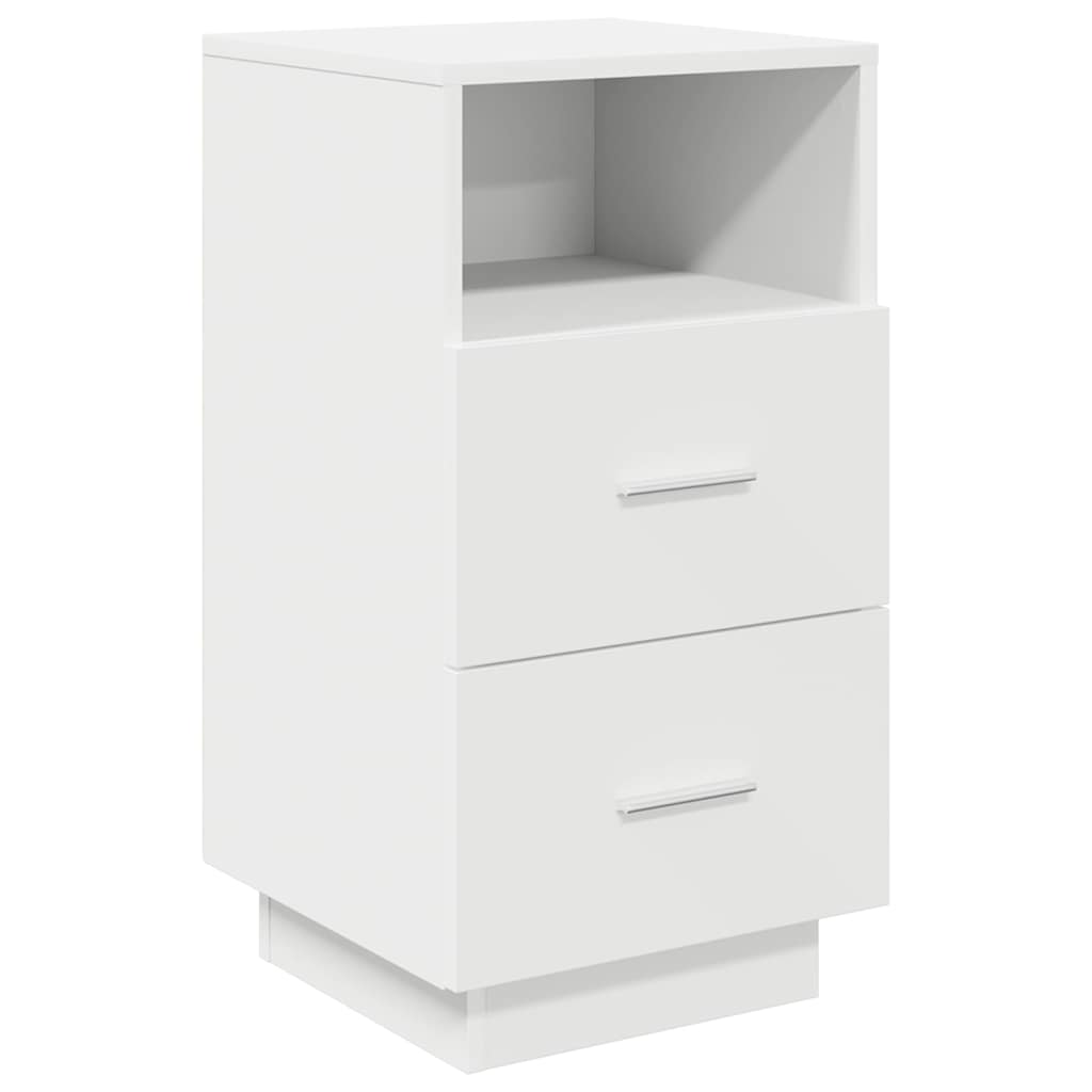 Comodini 2 pz con 2 Cassetti Bianchi 36x36x68 cm