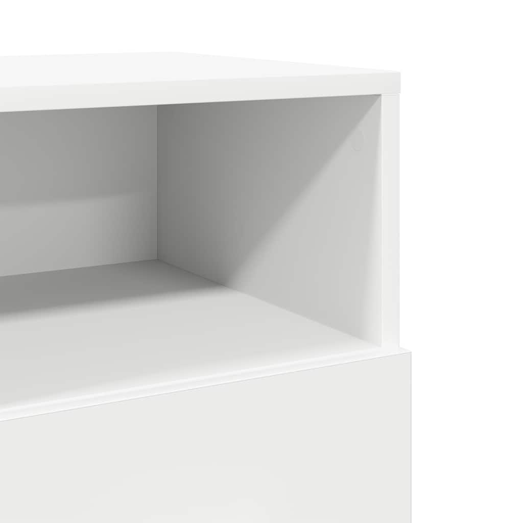 Comodini 2 pz con 2 Cassetti Bianchi 36x36x68 cm
