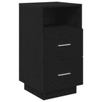 Comodino con 2 Cassetti Nero 36x36x68 cm