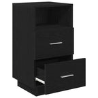Comodino con 2 Cassetti Nero 36x36x68 cm