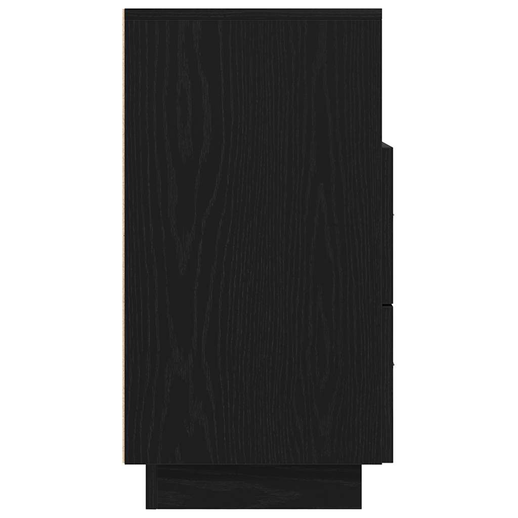 Comodino con 2 Cassetti Nero 36x36x68 cm