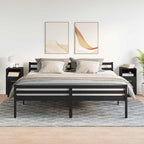 Comodini 2 pz con 2 Cassetti Neri 36x36x68 cm