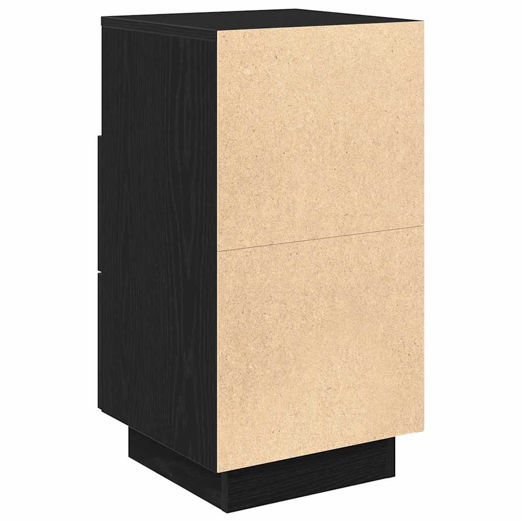 Comodini 2 pz con 2 Cassetti Neri 36x36x68 cm