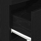 Comodini 2 pz con 2 Cassetti Neri 36x36x68 cm