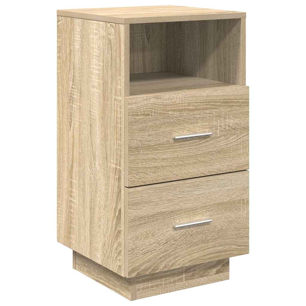 Comodino con 2 Cassetti Rovere Sonoma 36x36x68 cm