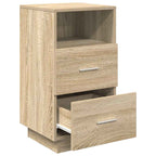 Comodino con 2 Cassetti Rovere Sonoma 36x36x68 cm