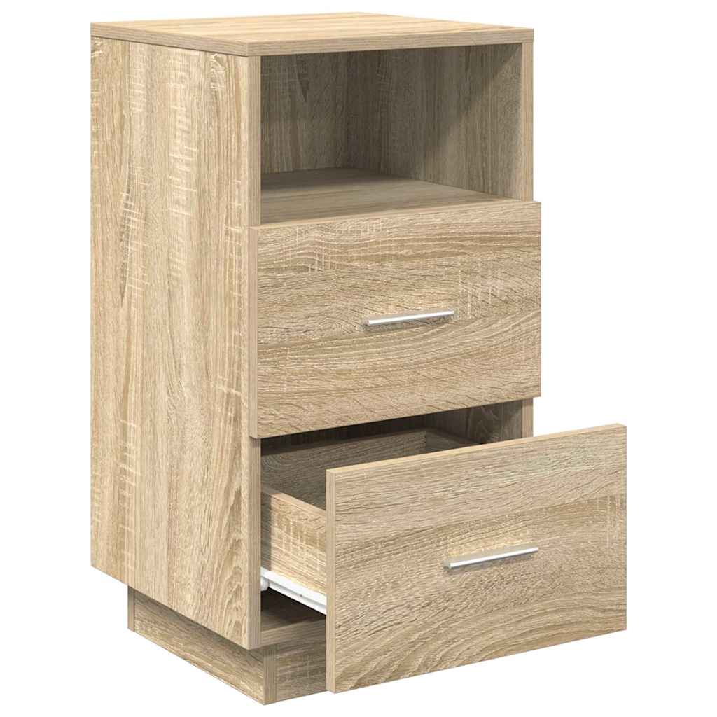 Comodino con 2 Cassetti Rovere Sonoma 36x36x68 cm