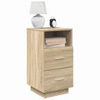 Comodino con 2 Cassetti Rovere Sonoma 36x36x68 cm