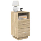 Comodini 2 pz con 2 Cassetti Rovere Sonoma 36x36x68 cm