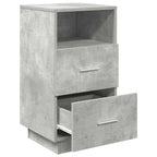 Comodini 2 pz con 2 Cassetti Grigio Cemento 36x36x68 cm