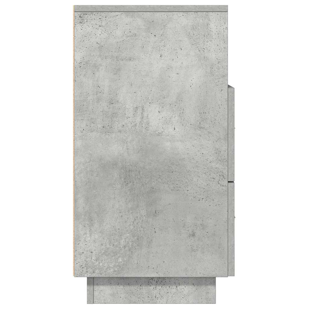 Comodini 2 pz con 2 Cassetti Grigio Cemento 36x36x68 cm
