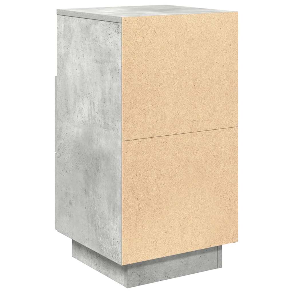 Comodini 2 pz con 2 Cassetti Grigio Cemento 36x36x68 cm