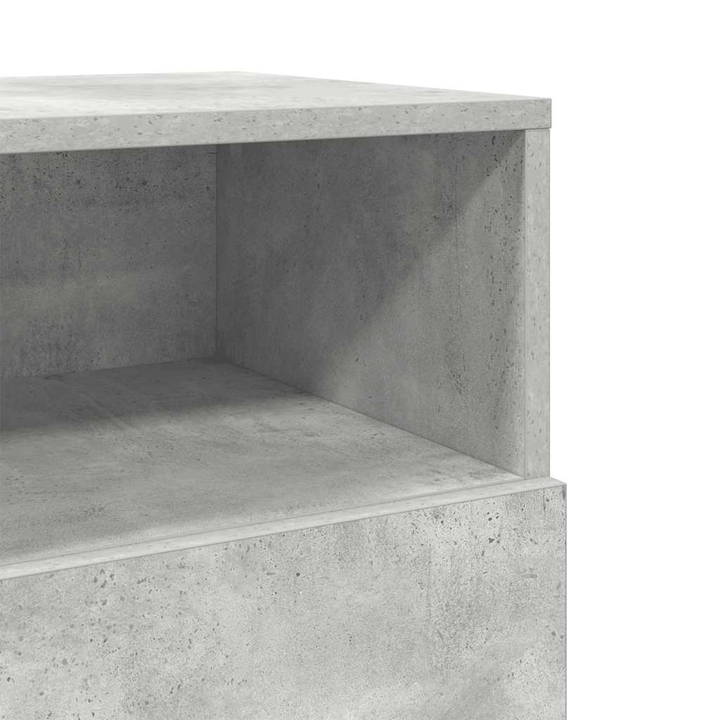 Comodini 2 pz con 2 Cassetti Grigio Cemento 36x36x68 cm