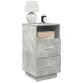 Comodini 2 pz con 2 Cassetti Grigio Cemento 36x36x68 cm