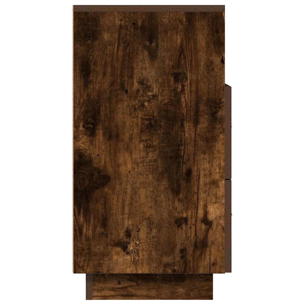 Comodino con 2 Cassetti Rovere Fumo 36x36x68 cm