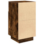 Comodino con 2 Cassetti Rovere Fumo 36x36x68 cm
